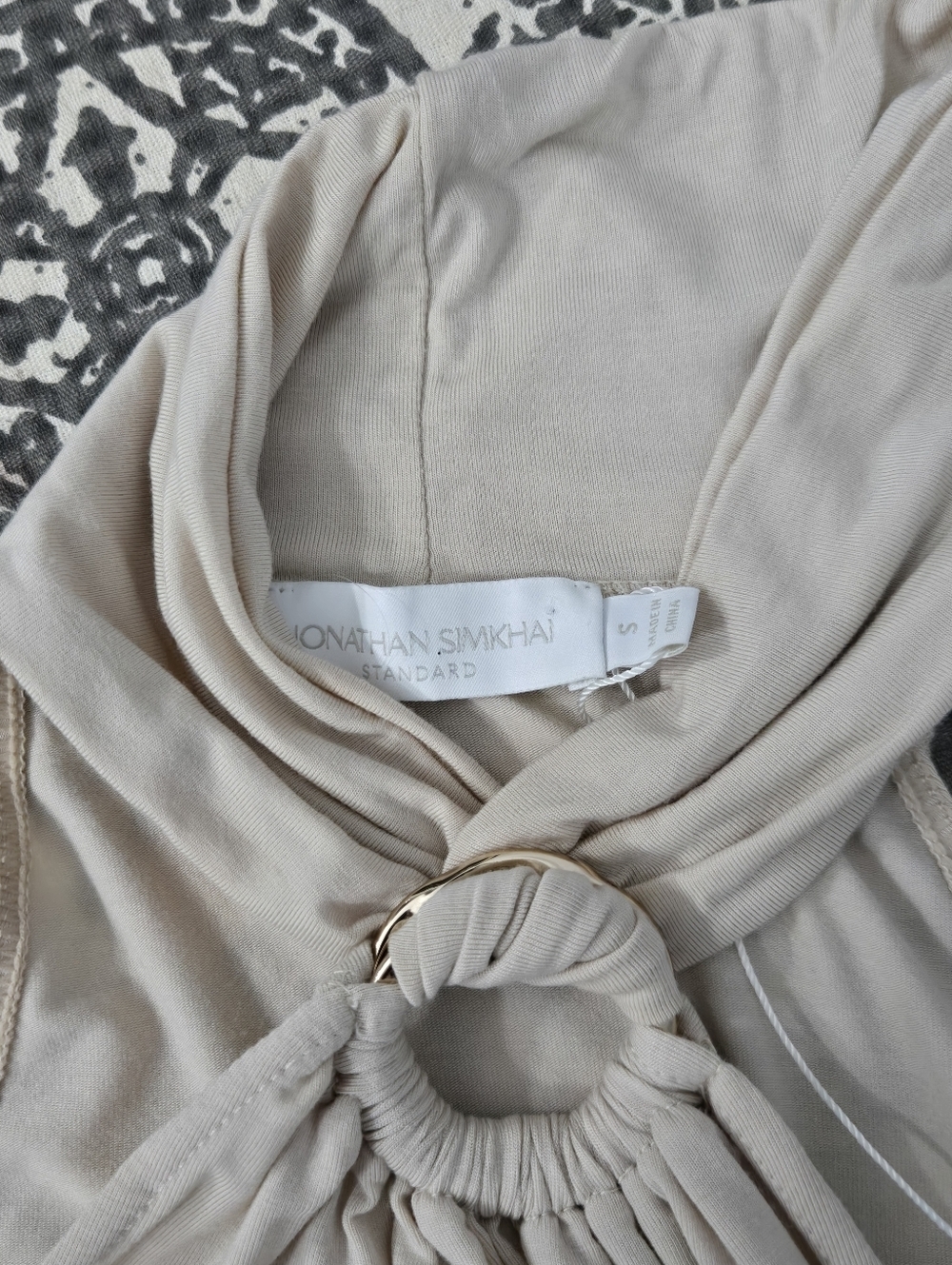 NWOT Jonathan Simkhai Lindsey Mock Neck Ruched Halter Top Shell - Picture 6 of 11